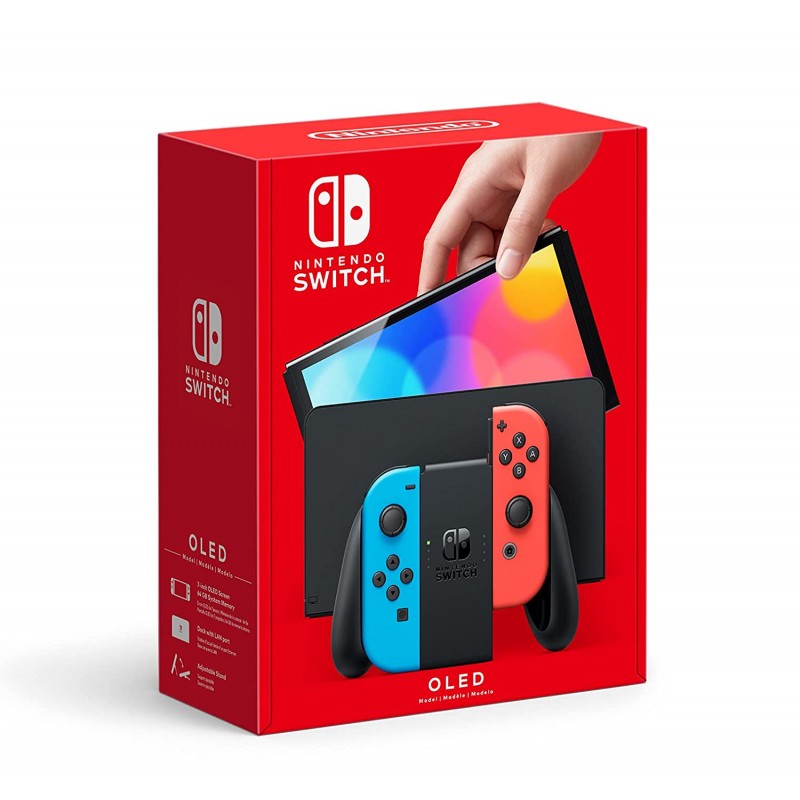 Máy Nintendo Switch Oled 2022 Hàng Nhập Khẩu màu xanh đỏ, tặng kèm bộ phụ