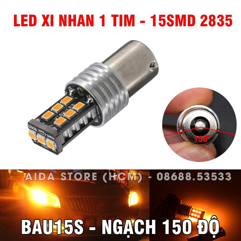 [HCM]01 bóng đèn xi nhan chuẩn 1156 BAU15S ngạch 150 độ (15smd 2835 Vàng ấm)