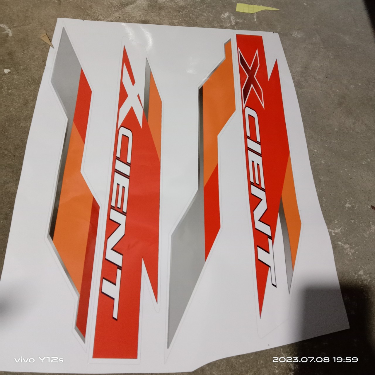 Cặp tem cửa Xcient dán xe tải, ô tô, xe ben