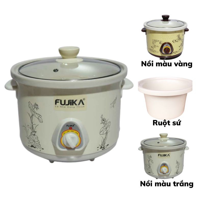 Nồi nấu cháo cho bé , nồi hầm cháo fujika 2.5 lít, 1.5 lít cao cấp chính hãng - nồi hầm chậm đa năng nồi nấu cháo, ninh xương, kho cá , ... nhanh chóng ,dung tích 1,5l ,2.5l tiện ích