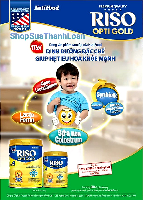 (HSD T1-2024) Sữa Bột Nutifood Riso Opti Gold 1 850g.