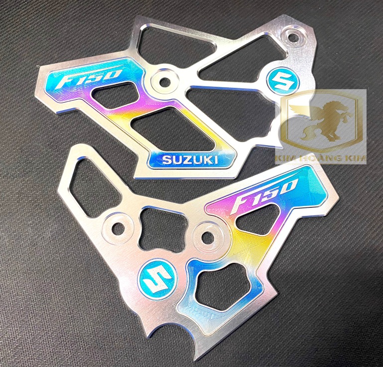 Nẹp sườn che pen nhôm cnc màu bạc ốp titan gr5 gắn satria,raider...siêu rẻ đẹp