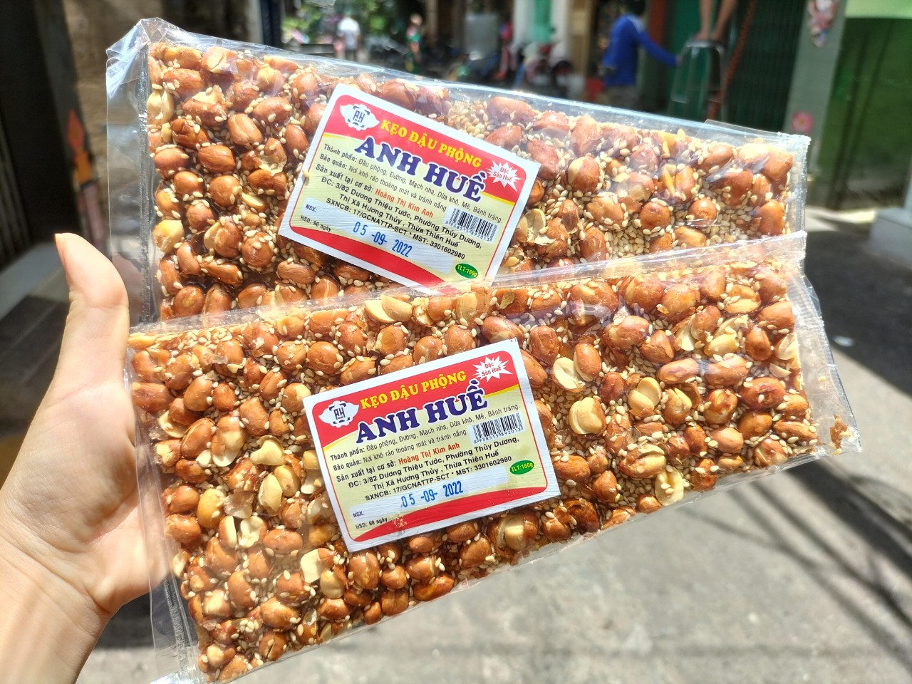 Combo 5 vỉ KẸO ĐẬU PHỘNG MÈ ĐẶC SẢN HUẾ (160gram/gói)
