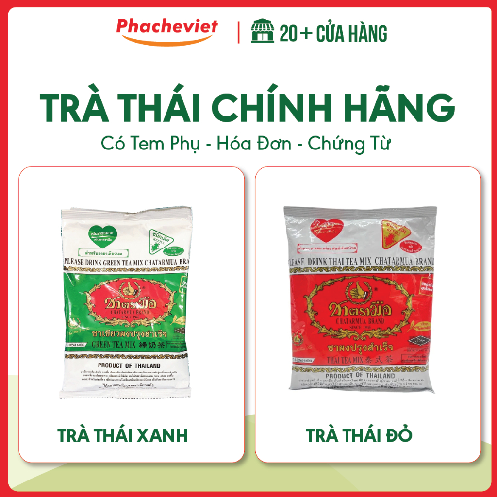 Trà Thái Xanh, Trà Thái Đỏ CHATARMUA BRAND (Loại 1 - Nhập Khẩu Chính Hãng, Có Tem Phụ)