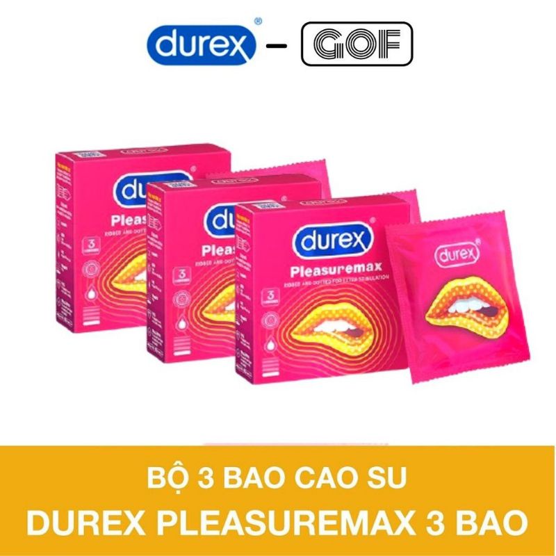 [SIÊU SALE] Bao cao su gai Durex Pleasuremax 3 bao