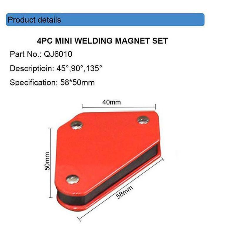 4pcs Welding Magnet Magnetic Square Welder Holder Arrow Clamp 45° 90° 135° 9LB