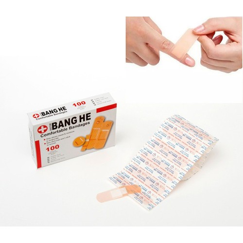 Combo 100 băng keo cá nhân (vàng) giúp bảo vệ các vết thương nhỏ vết trầy xước rách da vết kim tiêm giúp vết thương không bị nhiễm trùng rút ngắn thời gian làm lành vết thương