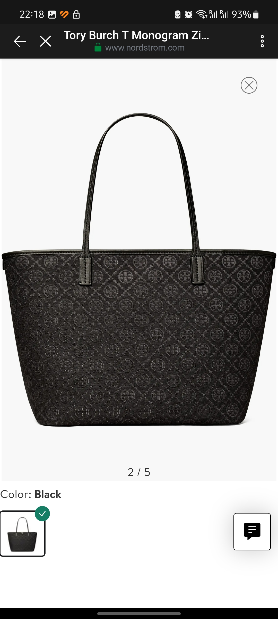 (In stock) TORY BURCH T MONOGRAM TOTE BAG in Black