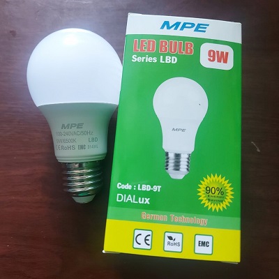 [HCM]ĐÈN LED BULB 9W MPE LBD-9 BẢO HÀNH 2 NĂM