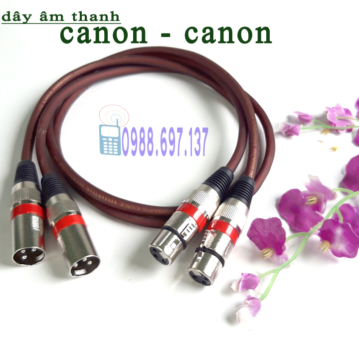2 dây kết nối âm thanh canon đực cái dài 80cm- canon âm dương