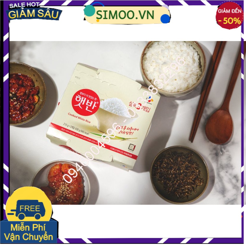 HETBAHN CƠM ĂN LIỀN 210g*3 - 햇반 210*3 개입