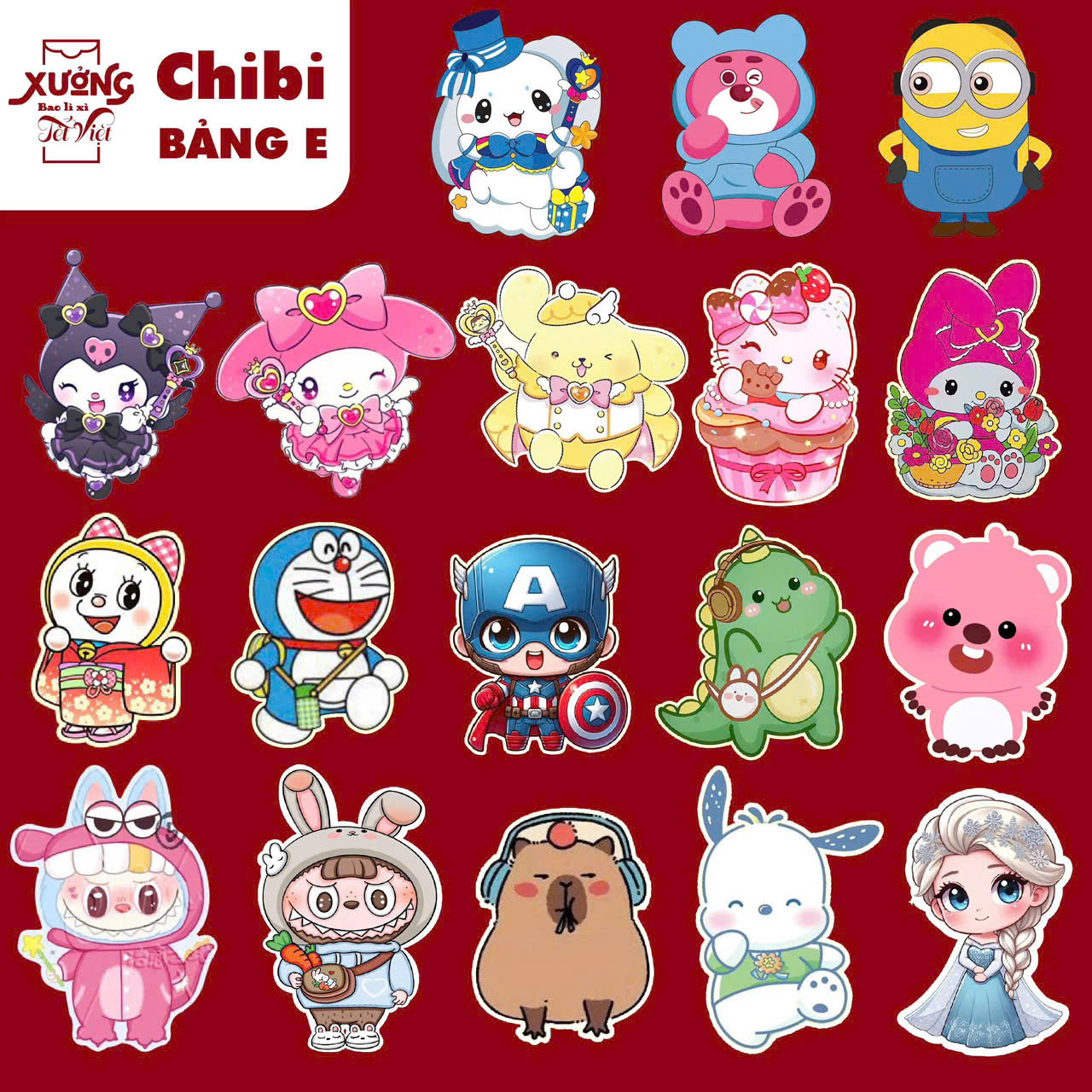 [HCM]Bao lì xì chibi hoạt hình 2025 siêu hot ( sét 10 bao 10 hình khác nhau)