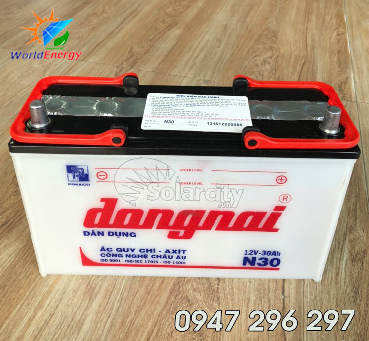 Ắc quy Đồng Nai nước 12V-30A (N30) ( chưa có axit )