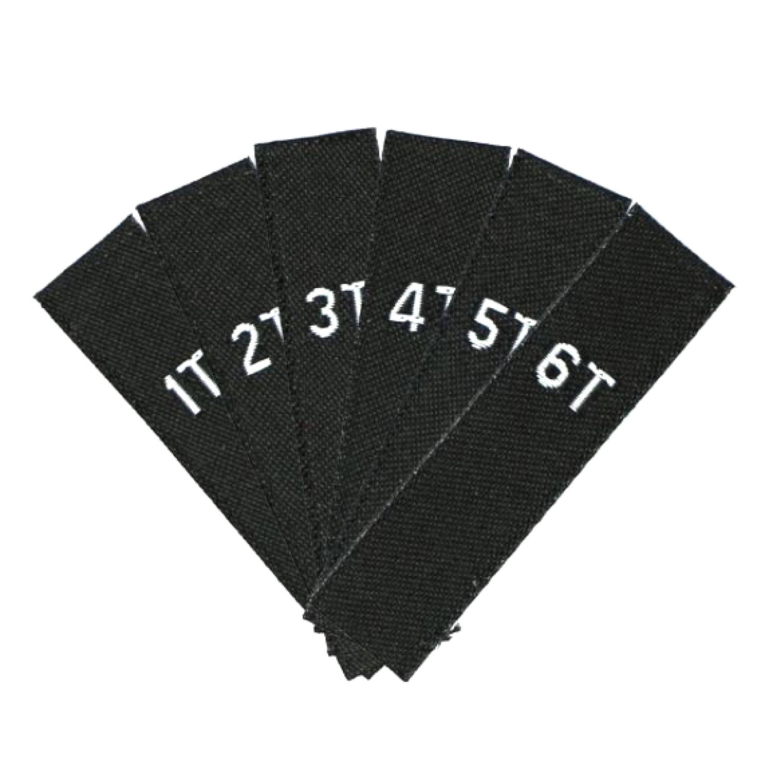 Size label_nhãn dệt,nhãn mác quần áo (1T, 2T, 3T, 4T, 5T, 6T)