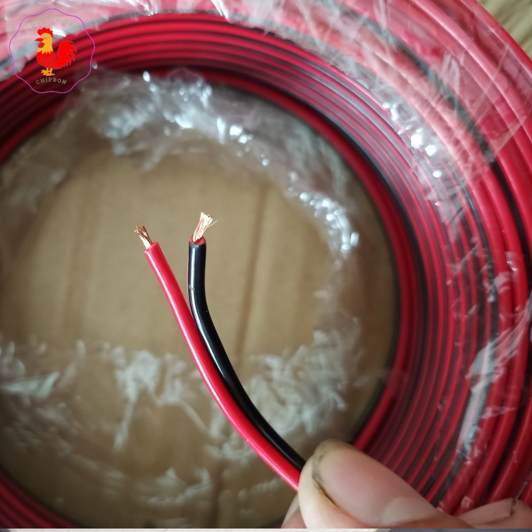Dây điện đôi 2 lõi đỏ đen mềm 22AWG