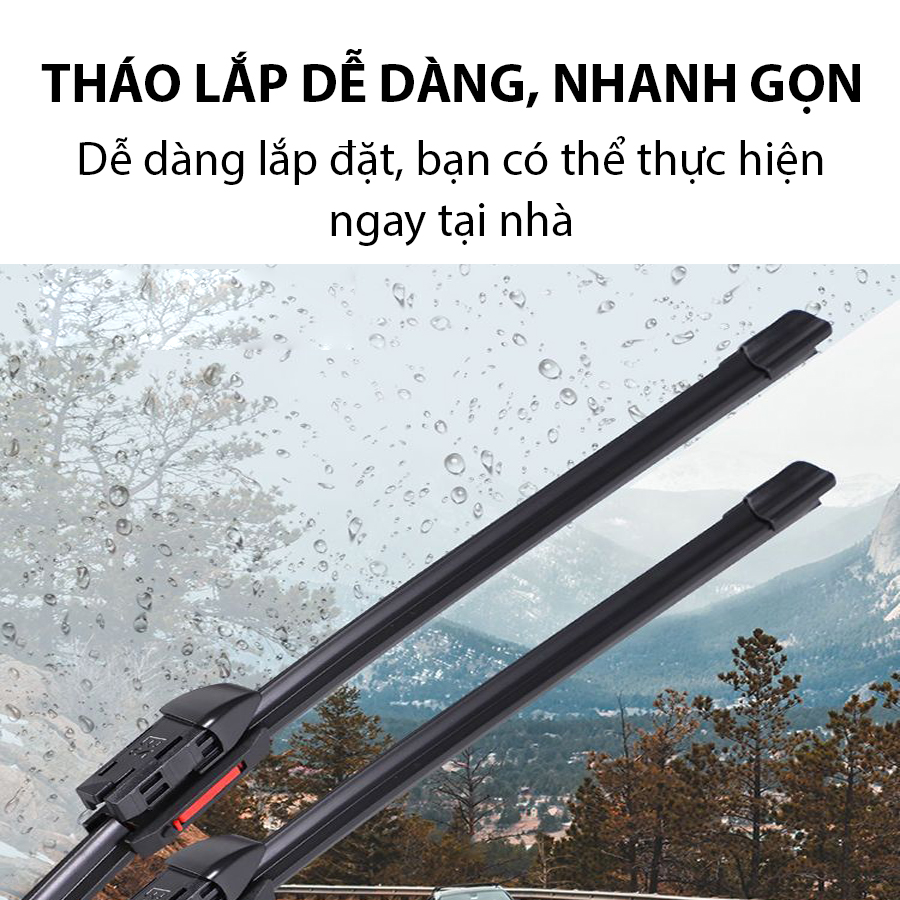 [FREESHIP] Gạt mưa lưỡi kép đa năng, thanh cần gạt nước mưa 2 lưỡi khung mềm xe Mitsubishi Xpander, Triton, Pajero, Attrage, Outlander gạt kính xe oto xe hơi