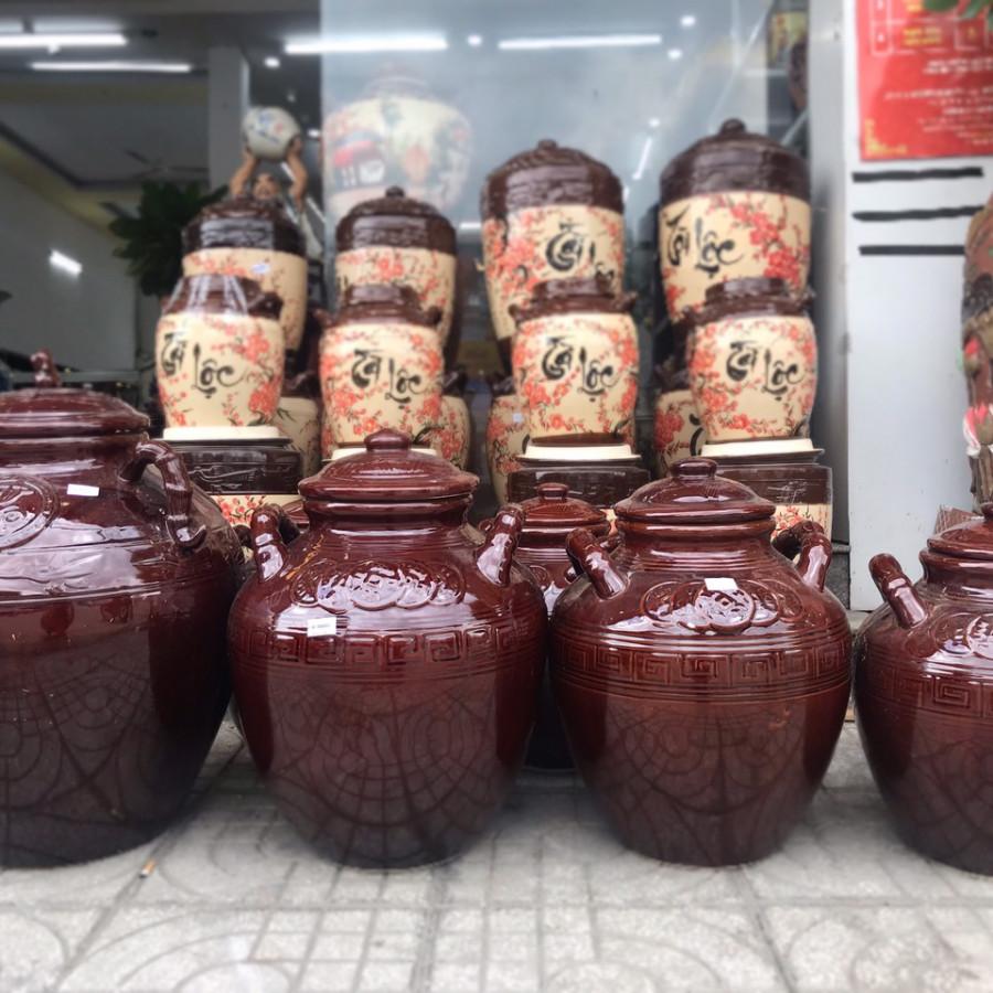 Chum sành tráng men đựng gạo R.ượu 20L