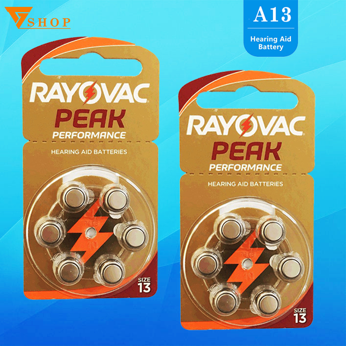 2 vỉ Pin máy trợ thính Rayovac PR48, Pin AG5, pin A13 ( vỉ 6 viên )