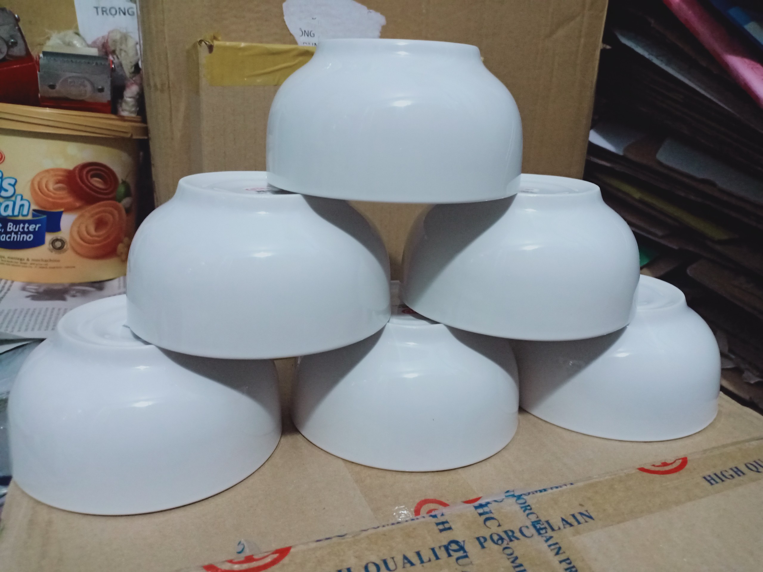 [HCM]Bộ 6 chén sứ trắng trơn
