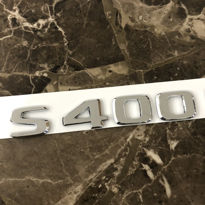 Decal tem chữ S400L dán đuôi xe ô tô