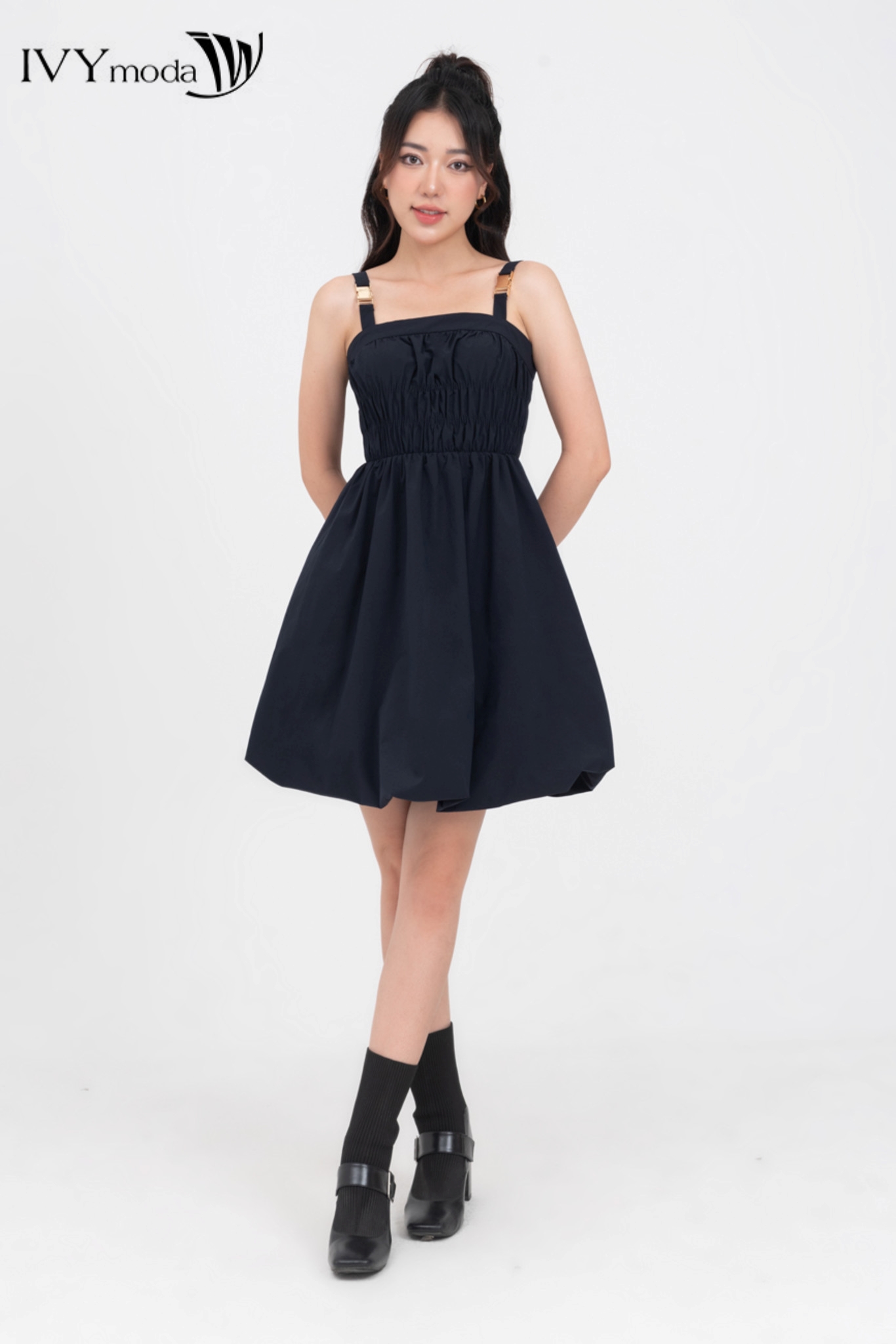 Đầm balloon nhún eo IVY moda MS 41B9477