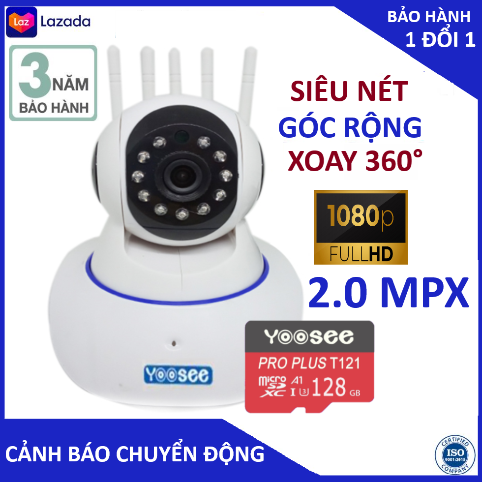 >> BÁO GIÁ CAMERA - CAMERA WIFI - CAMERA YOOSEE 5 RÂU KÈM THẺ NHỚ 128GB HIỂN THỊ 2.0 MPX CẢNH BÁO CHUYỂN ĐỘNG, CÓ TIẾNG V | Shopee Lazada Sendo Tiki mới nhất 60 Camera Camera wifi Camera yoosee 5 râu FULL HD 1080 kèm thẻ nhớ 128gb bắt sóng cực khoẻ, cảnh báo chuyển động, kết nối đàm thoại, bảo hành 3 năm 1 đổi 1 trong 7 ngày