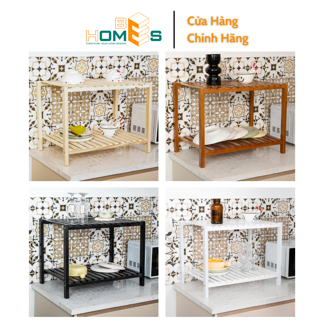 Kệ lò vi sóng gỗ Behomes 2 tầng