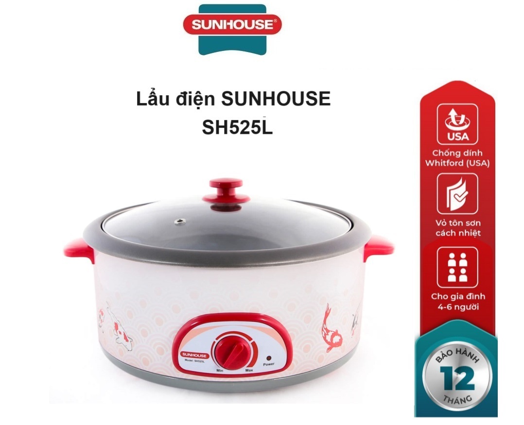 Lẩu điện Sunhouse đa năng SH525L