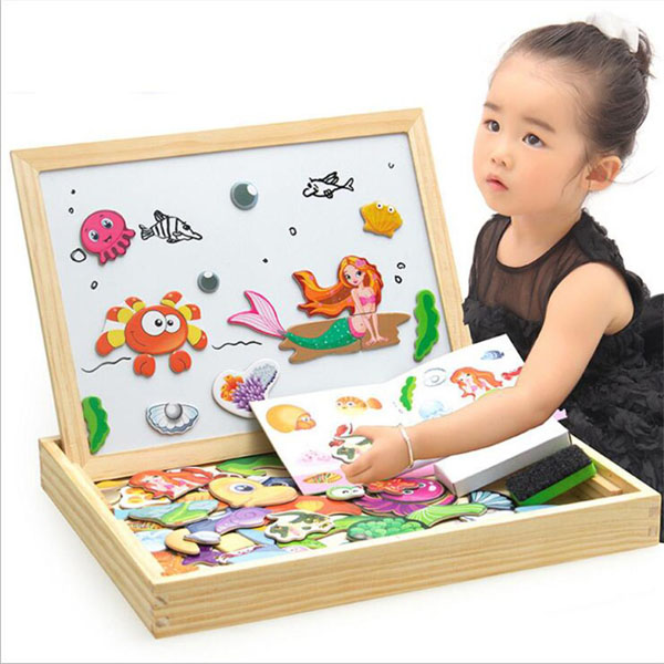 [HCM]Bộ ghép hình bằng gỗ nam châm cho bé vừa học vừa chơi