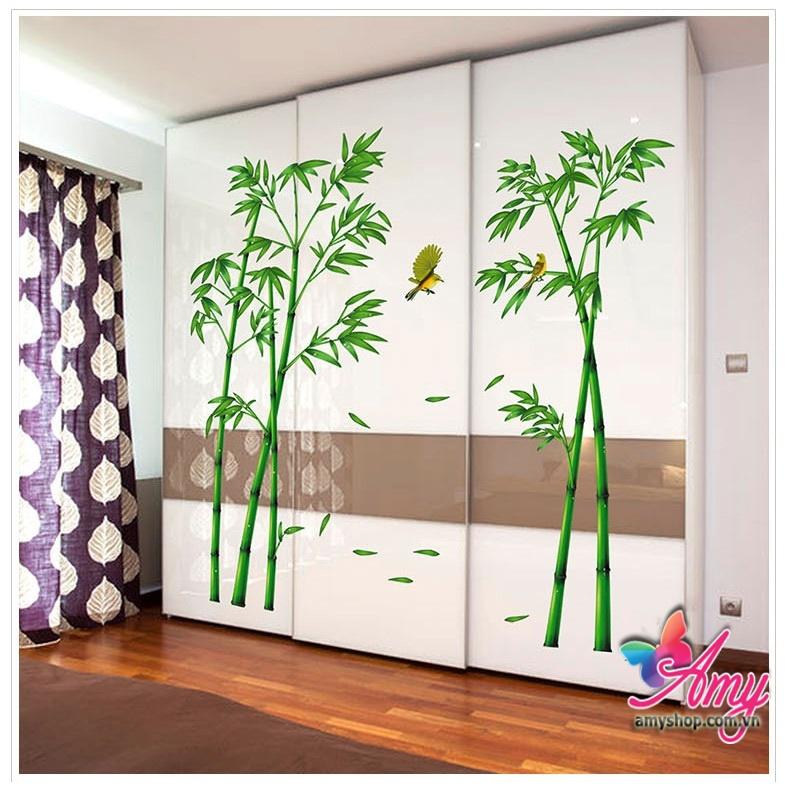 Decal dán tường cây trúc 2 bên