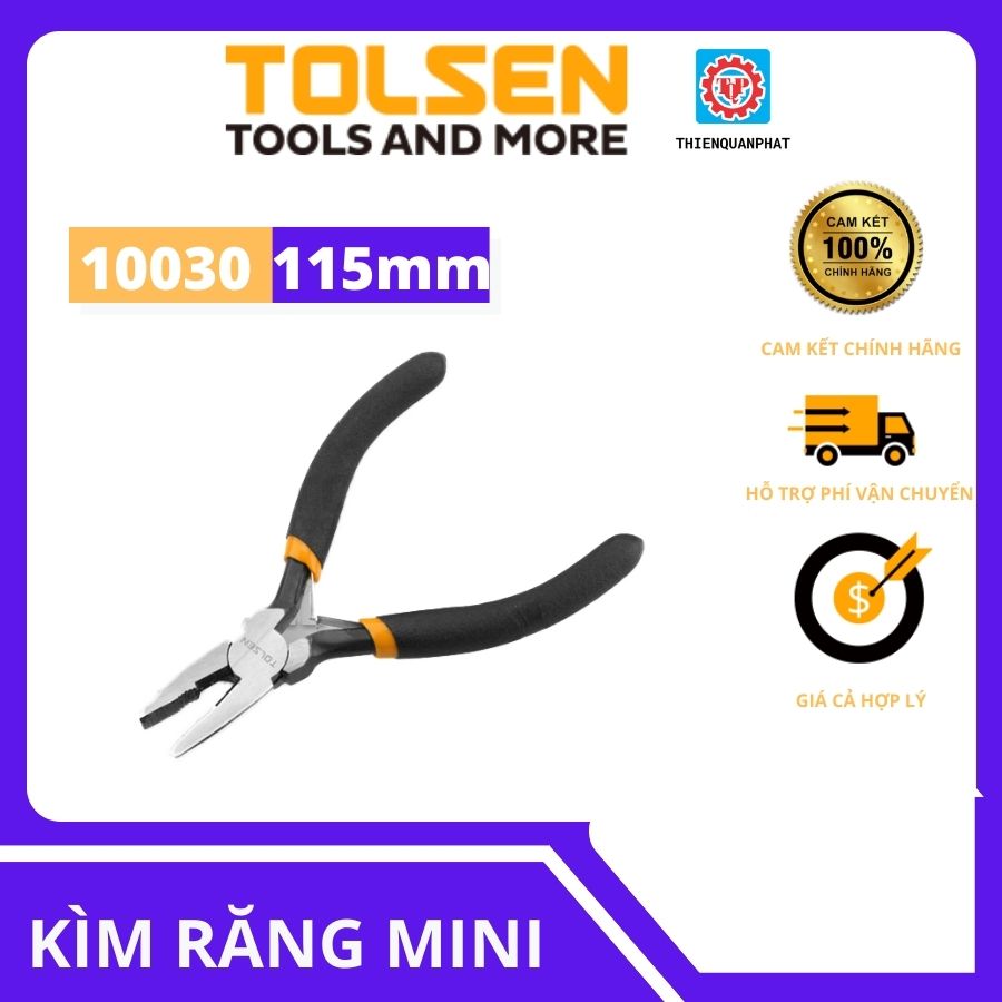 Kìm răng mini, kìm mũi bằng Tolsen 10030 kìm nhỏ cắt dây điện sữa chữa chi tiết mô hình nhỏ