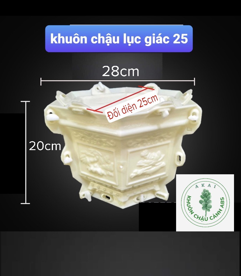 Khuôn đúc chậu cảnh lục giác 25 (khuôn chậu ABS có lòng trong)