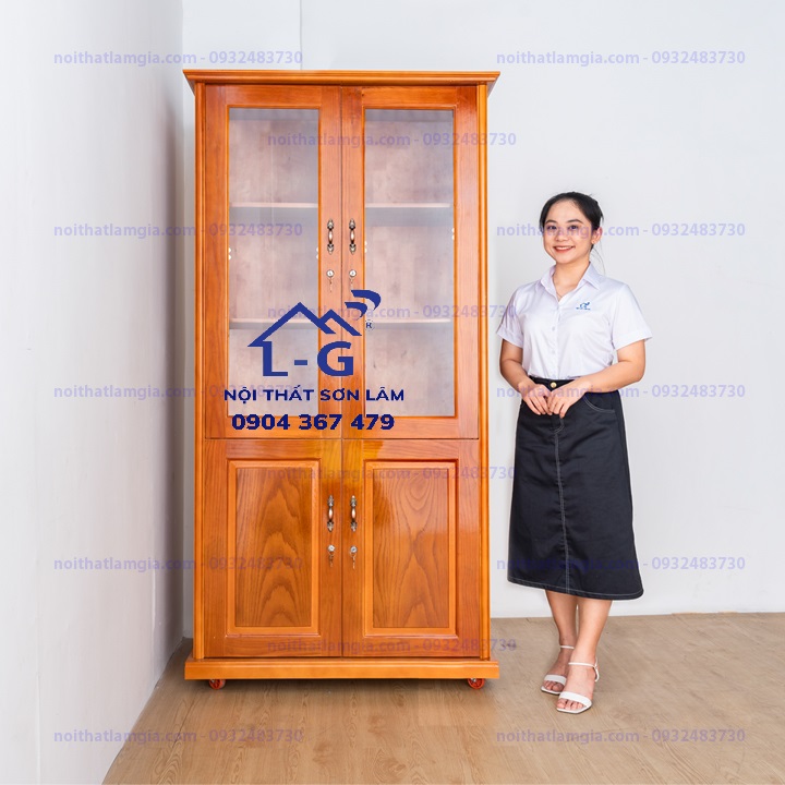 TỦ HỒ SƠ GỖ SỒI - TỦ TRANG TRÍ GỖ SỒI CAO CẤP