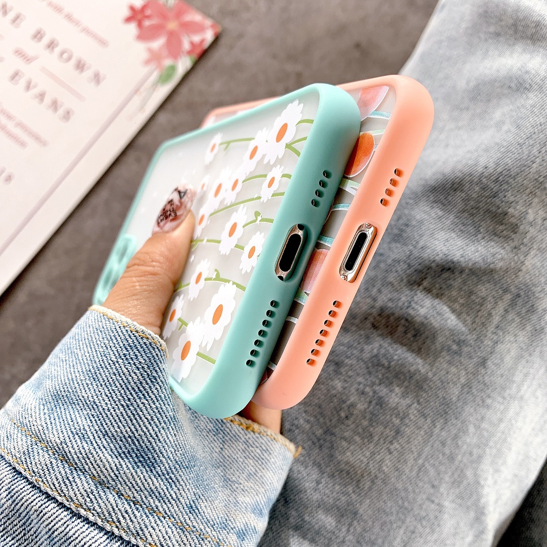 Ốp Lưng Nhám Chống Sock, Va Đập Bảo Vệ Camera Flower Romantic