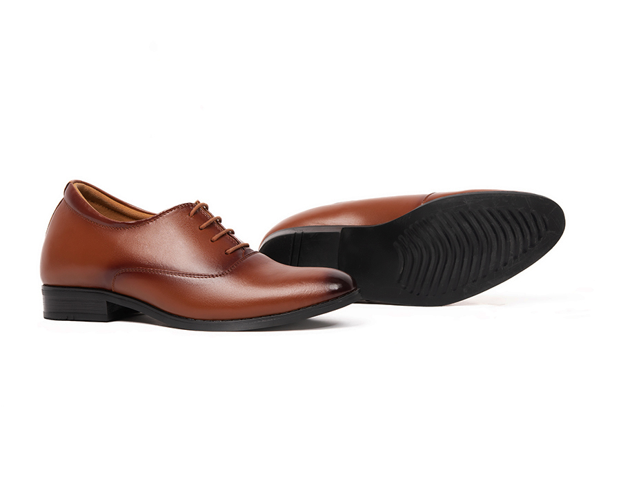 [6cm] men's height increasing shoes T & Tra s1008 cow Brown-inside secret High