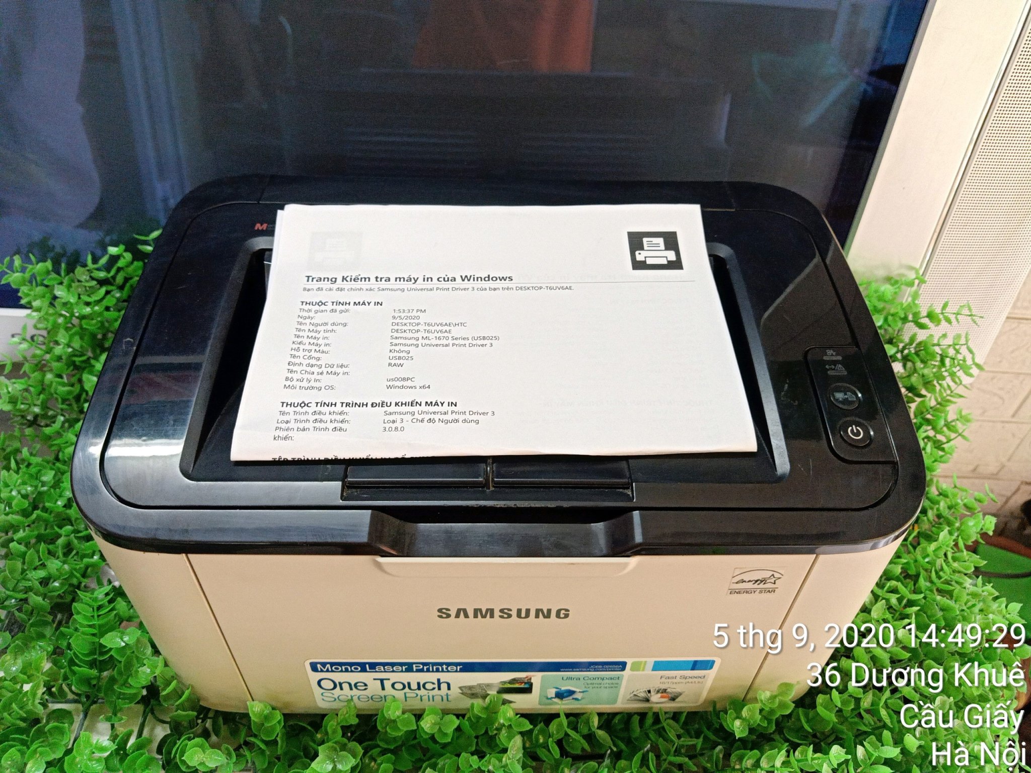 Máy in Laser đen trắng Samsung ML-1671 ( Kèm hộp mực , dây nguồn , dây USB mới )