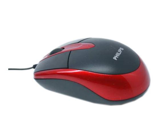 Chuột máy tính phlip đỏ đen có dây cổng usb