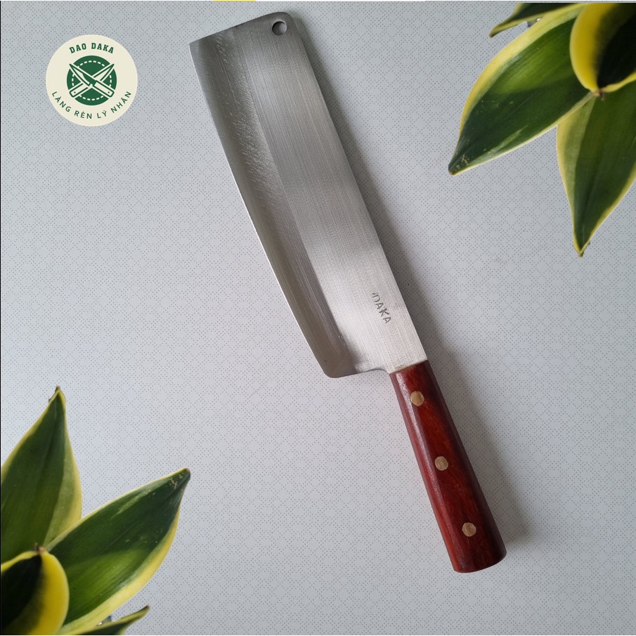 [Dao DAKA - Lý Nhân] Dao thái chặt thép Nhật trắng không gỉ - Chuôi gỗ
