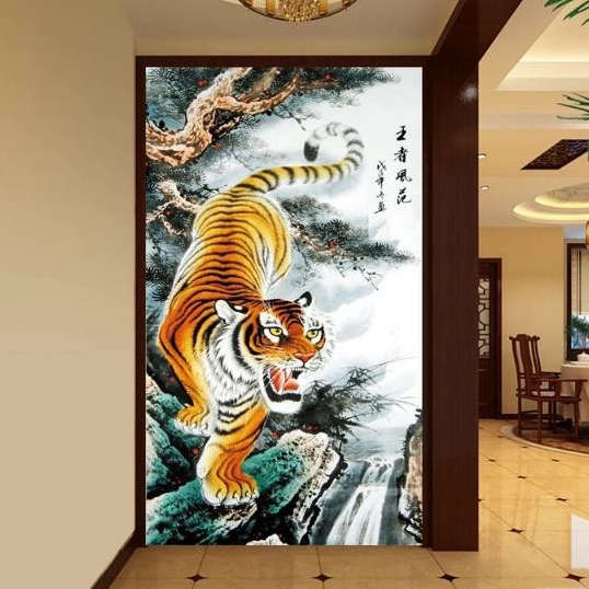 Tranh 3D con Hổ dán tường