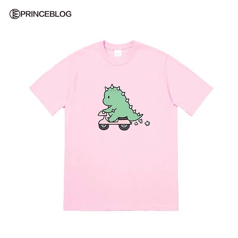 [sale ngày tình yêu mẫu áo hót hít ] Áo khủng long đi xe  Chất cotton co dãn 4 chiều thấm hút mồ hôi Form 40kg -70kg