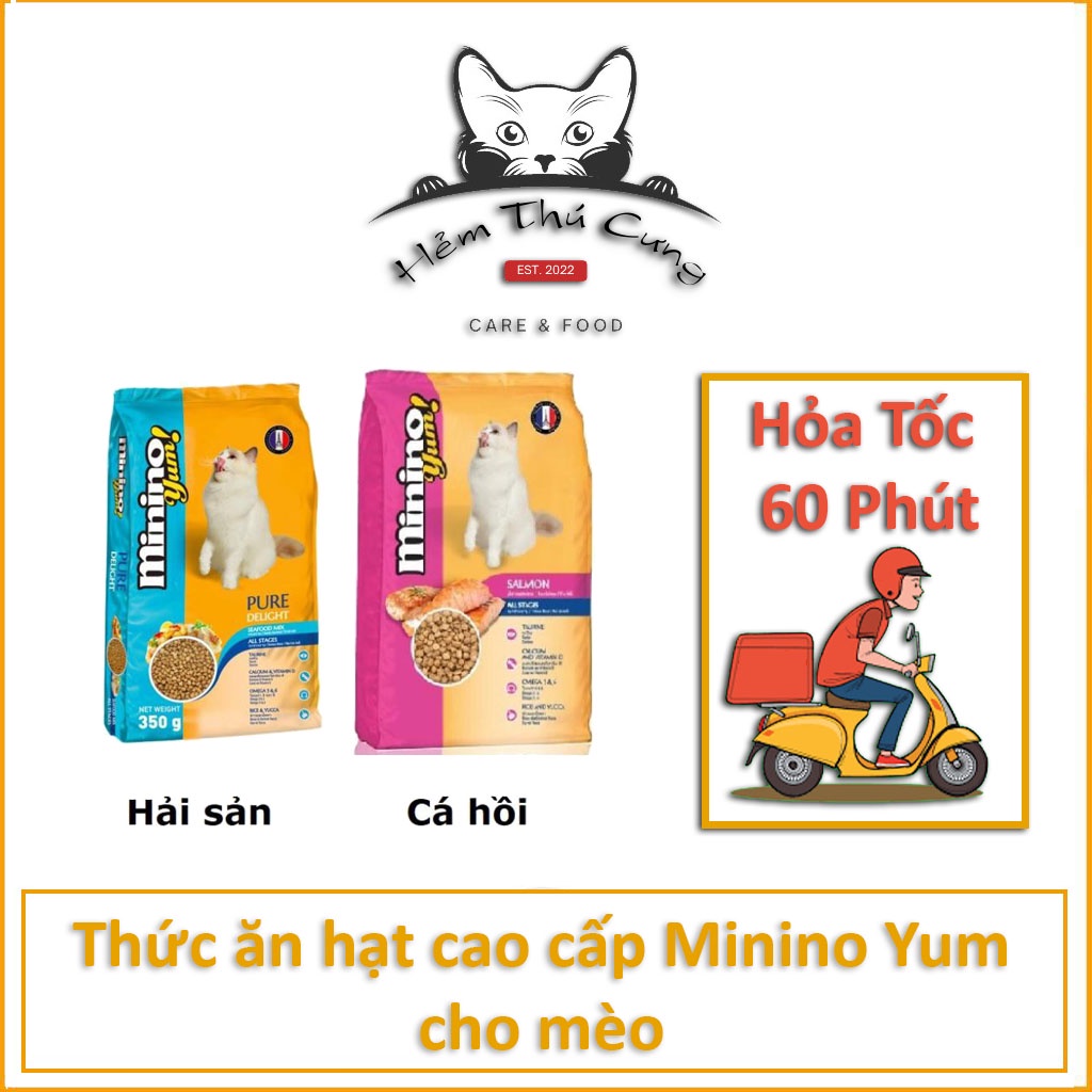 Combo Mix 4 gói - Thức ăn hạt cho mèo MIX 4 vị (2 Me-o 350gr, 1 YUM 350gr, 1 Apro 500gr)