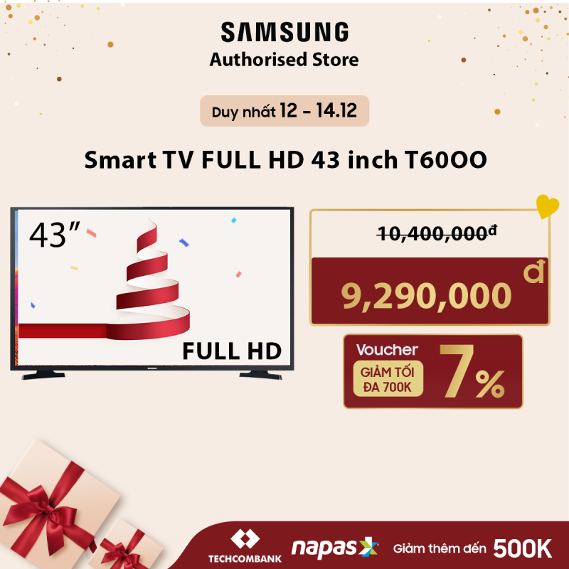 Bảng giá [Trả góp 0%] 43T6000 - Smart Tivi Samsung Full HD 43 inch T6000