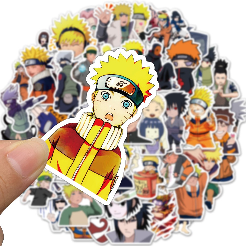 Set 50 sticker hình dán anime Naruto chống thấm nước