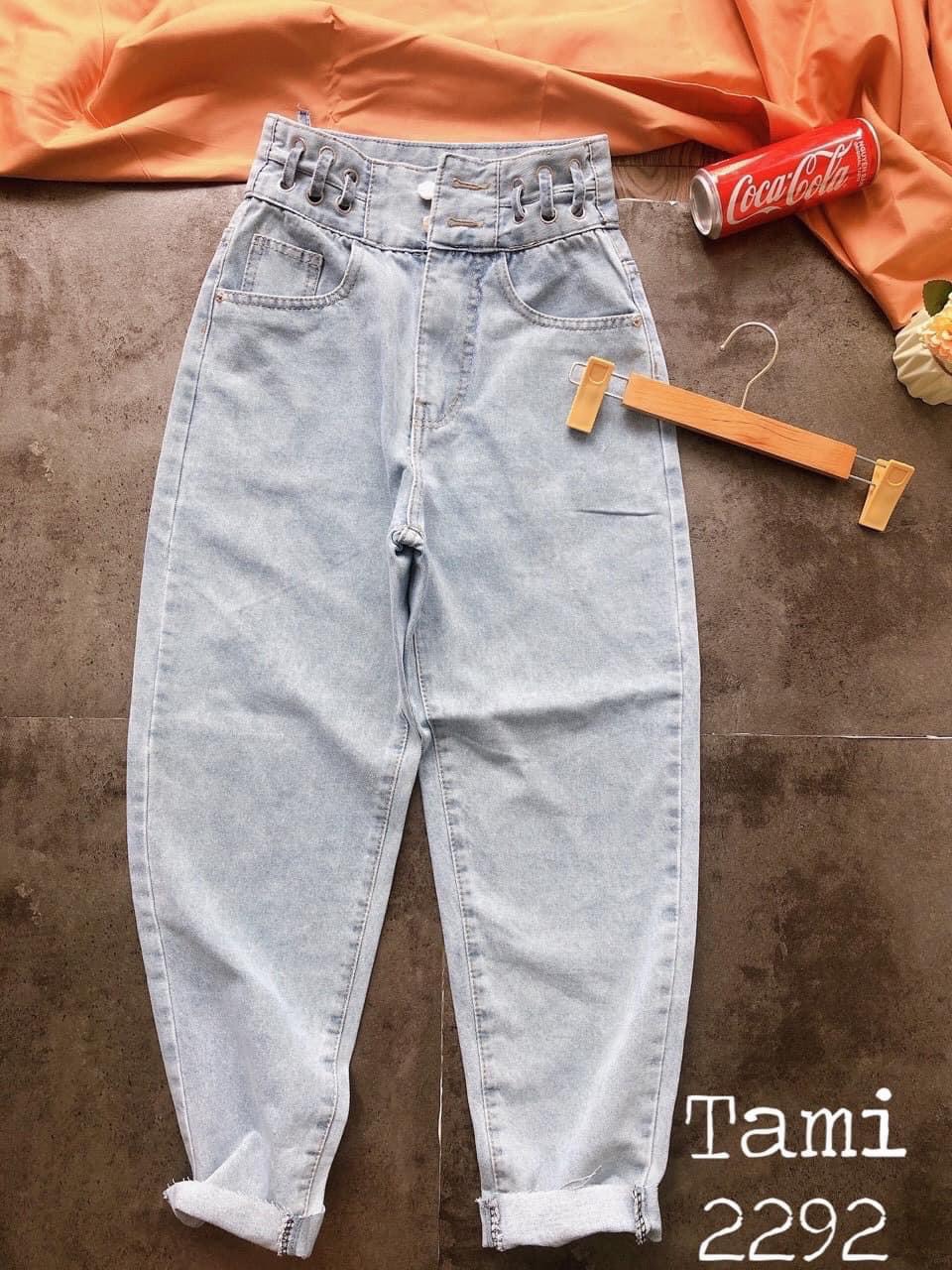 SET BAGGY JEAN 2 NÚT XỎ DÂY + CROPTOP BƯỚM