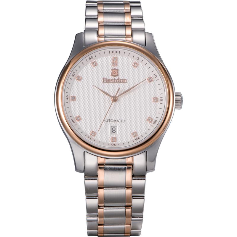 Đồng hồ cơ Automatic nam dây thép không gỉ Bestdon BD7101 (Bạc phối vàng)