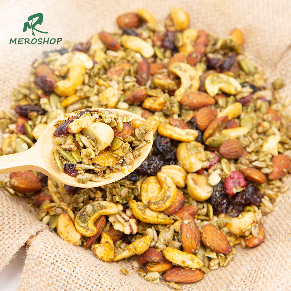500GRAM GRANOLA SIÊU HẠT 100% HẠT NƯỚNG MẬT ONG