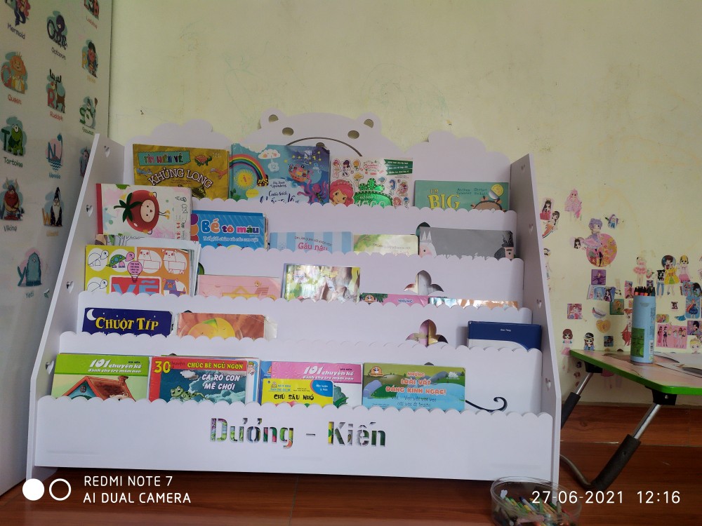 (Khắc tên bé free) Kệ sách Gấu 4 (size nhỡ)
