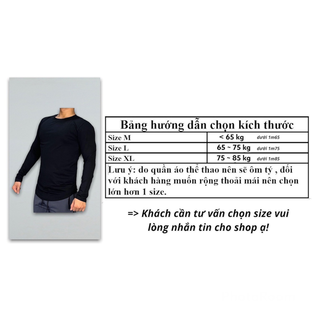 Áo Thun Dài Tay Basic Tập Gym Nam Phông Trơn Cotton 100%