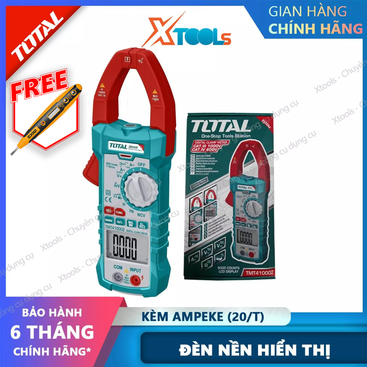 Enclosed ampeke total TMT410002 has the standard high precision. nippers measuring AC 1000amp digital 6000 counts. Save data, backlight display, flash-product genuine