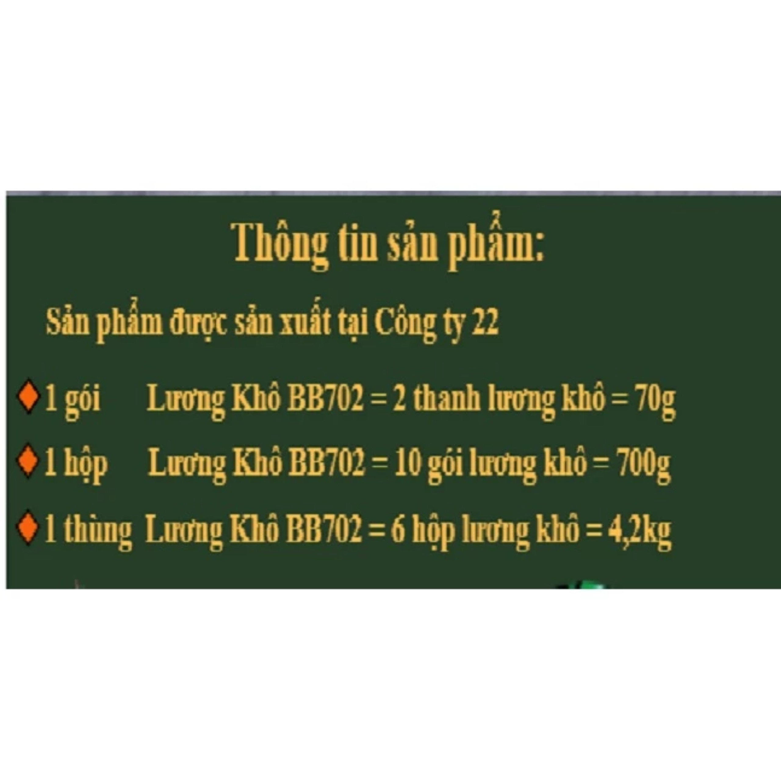 Lương khô quân đội BB702